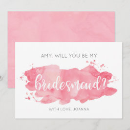 Werden Sie meine Bridesmaid Wasserfarben-Tintenkar Einladung