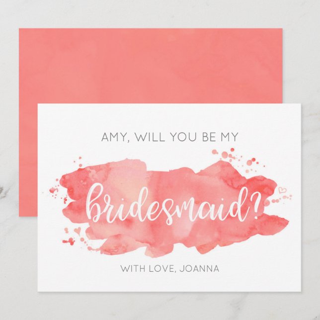 Werden Sie meine Bridesmaid Wasserfarbenkorb-Karte Einladung (Vorne/Hinten)