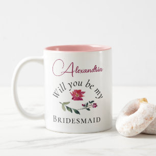Werden Sie meine Bridesmaid Weihnachts-Poinsettia Zweifarbige Tasse