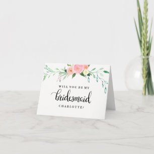 Werden Sie meine Bridesmaid-Wildblume Aquarell sei Einladung