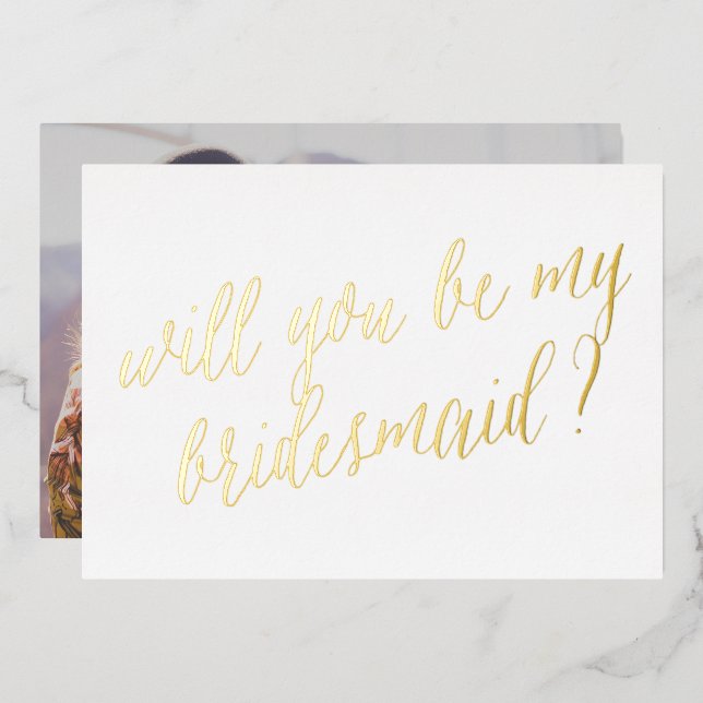 Werden Sie meine Einladung zur Bridesmaid Foil sei (Vorderseite/Rückseite)