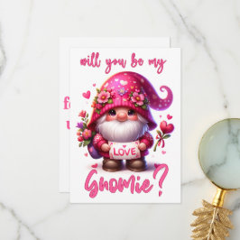 Werden Sie meine Gnomie - Valentinstag-Karte sein? Dankeskarte
