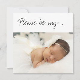 Werden Sie meine "God Parent Baby Girl"-Foto-Karte Karte