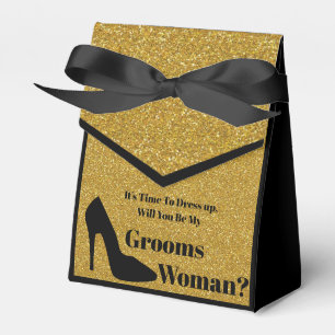 Werden Sie meine Groomsfrau in Black Gold Vorschla Geschenkschachtel