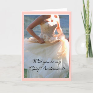 Werden Sie meine Hauptgrüßkarte für Bridesmaid sei Einladung