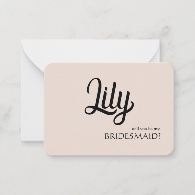Werden Sie meine individuell anpassbare Bridesmaid Mitteilungskarte (Vorderseite)