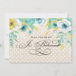 Werden Sie meine Jr. Bridesmaid sein? Aquarellblum Einladung