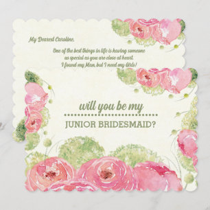 Werden Sie meine Jr. Bridesmaid sein? Romantische  Einladung