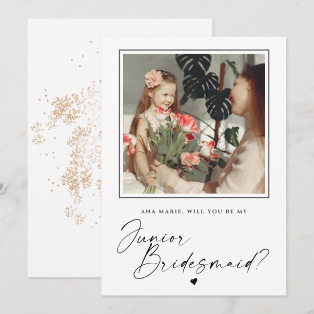 Werden Sie meine Junior-Bridesmaid-Vorschlagskarte (Vorne/Hinten)