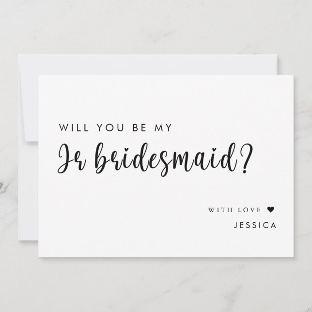 Werden Sie meine Junior Bridesmaid Vorschlagskarte Einladung (Rückseite)