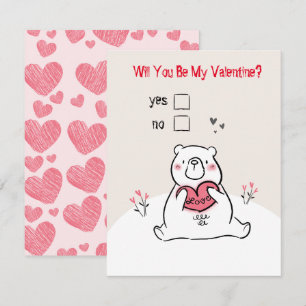 Werden Sie meine niedliche Valentinerkarte sein? Mitteilungskarte