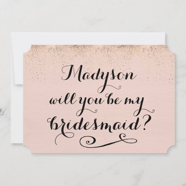 Werden Sie meine Personalisierte Bridesmaid-Kallig Einladung (Vorderseite)