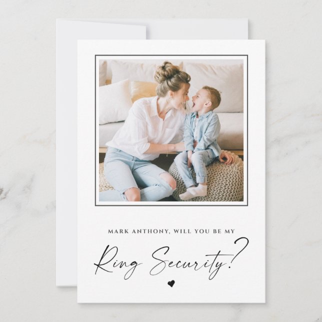 Werden Sie meine Ring Security Vorschlag Foto-Kart (Vorderseite)