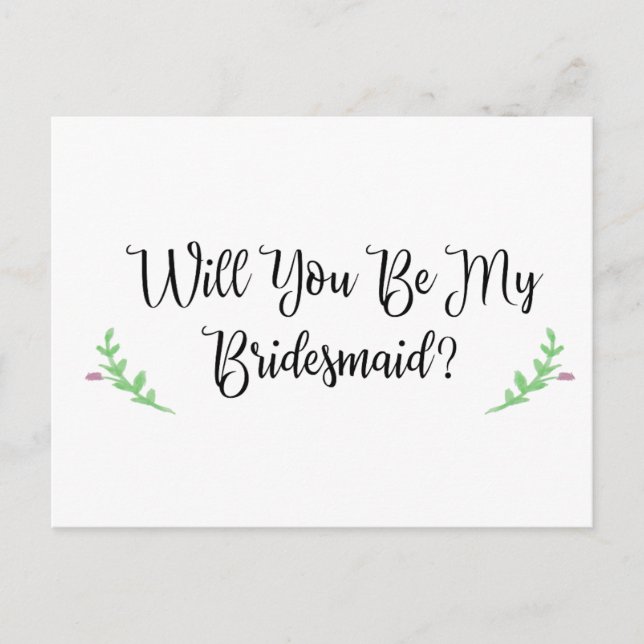 Werden Sie meine Schlichte Postkarte für Bridesmai (Vorderseite)