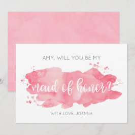 Werden Sie meine Trauzeugin Aquarellpinke Karte se