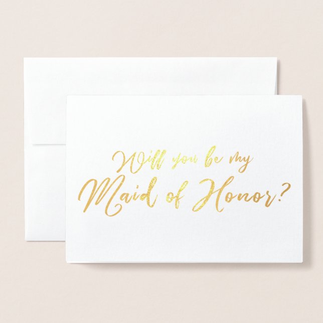 Werden Sie meine Trauzeugin Chic Calligraphy sein? Folienkarte (Vorderseite mit Umschlag)