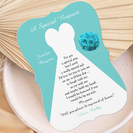 Werden Sie meine Trauzeugin Kleid mit Rose Aqua Einladung