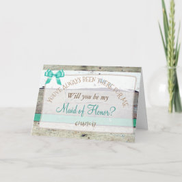 Werden Sie meine Trauzeugin Rustic Wood Card sein? Einladung