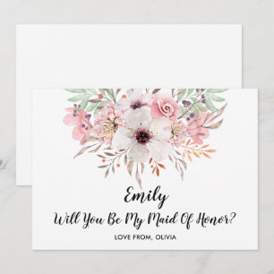 Werden Sie meine Trauzeugin sein? Chic Floral Card Einladung