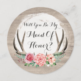 Werden Sie meine Trauzeugin sein? Floral Antler Ru Einladung