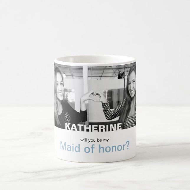 Werden Sie meine Trauzeugin sein, Ihr eigenes Foto Kaffeetasse (Mittel)