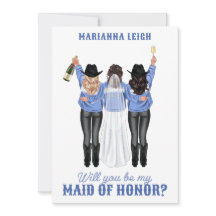 Werden Sie meine Trauzeugin sein? Mädchen in Denim