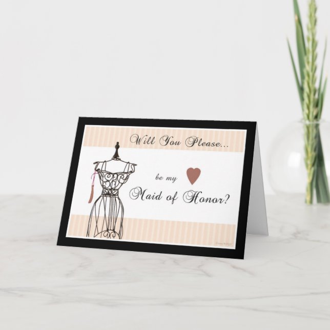 Werden Sie meine Trauzeugin sein - Mannequin Card Einladung (Vorderseite)