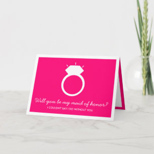Werden Sie meine Trauzeugin sein? Pink-Ring-Karte Einladung