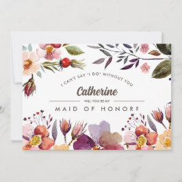 Werden Sie meine Trauzeugin sein? Rustikale Blume Einladung