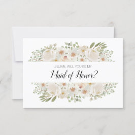 Werden Sie meine Trauzeugin Weiße Blütenelegante s