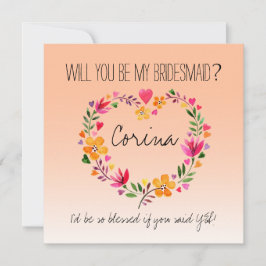 Werden Sie meine überseeischen Blume sein Herzkran Einladung