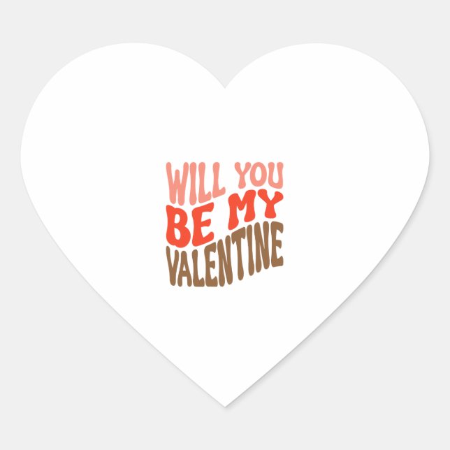 Werden Sie meine Valentine-01 sein? Herz-Aufkleber (Vorderseite)