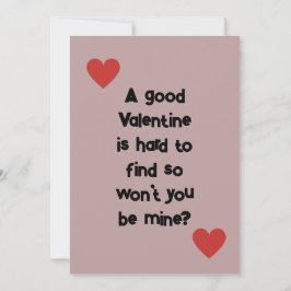 Werden Sie meine Valentine-Flachkarte sein? Dankeskarte