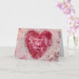 Werden Sie meine Valentine, Herz-Vorschlagskarte s Karte