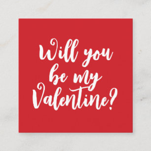Werden Sie meine Valentine, moderne rote Skripters Begleitkarte