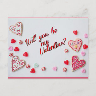Werden Sie meine Valentinpostkarte sein? Feiertagspostkarte