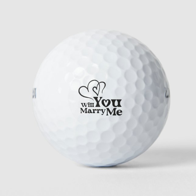 Werden Sie mich heiraten - Vorschlag zur Sonnenhoc Golfball (Vorderseite)