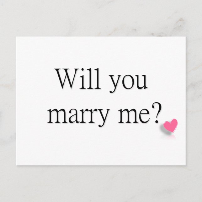 WERDEN SIE MIR POSTCARD VERHEIRATEN? POSTKARTE (Vorderseite)