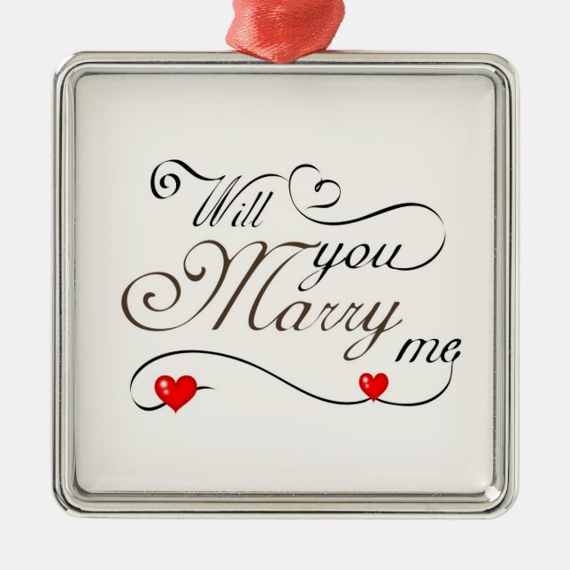 **WERDEN SIE MIR VERHEIRATEN** CHRISMAS VORSCHLAG ORNAMENT AUS METALL (Vorne)