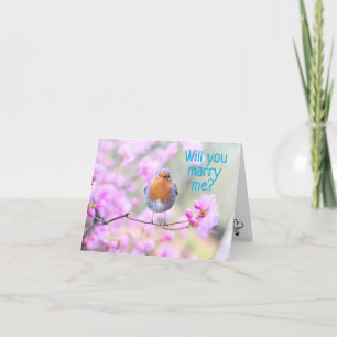 **WERDEN SIE MIR VERHEIRATEN** SAGT BLUEBIRD PROPS FEIERTAGSKARTE
