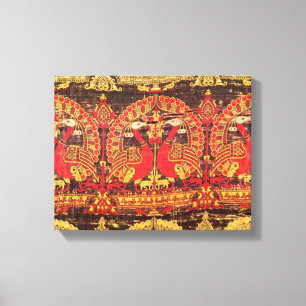 Werden Sie mit Pfaumotiv und kufic Aufschrift Leinwanddruck