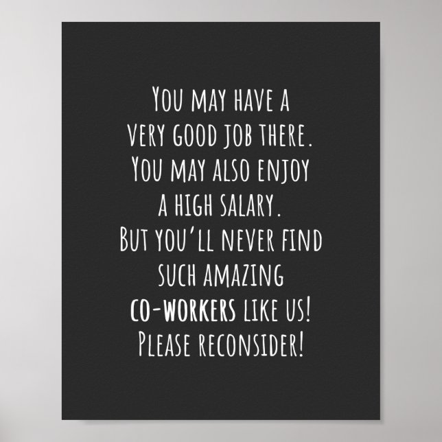 werden Sie nie so phantastische Mitarbeiter wie un Poster (Vorne)