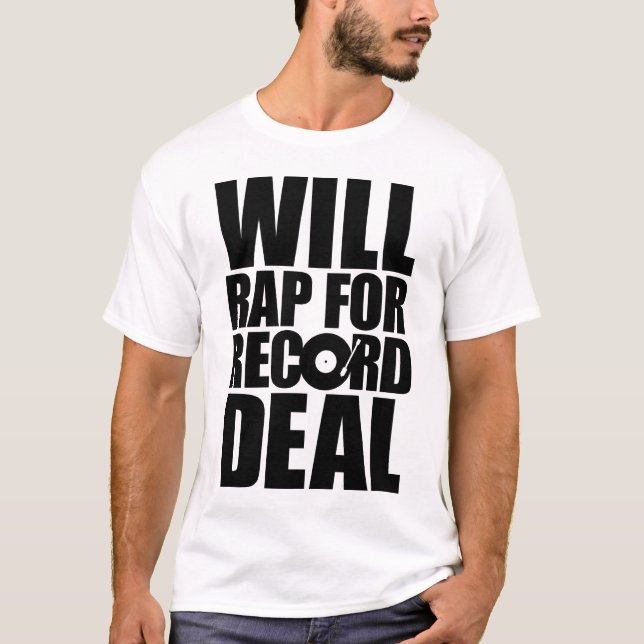 Werden Sie Rap für Rekordabkommen - schwarze Art T-Shirt (Vorderseite)