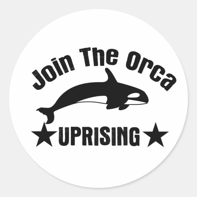Werden Sie Teil des Orca-Aufruhrs Runder Aufkleber (Vorderseite)