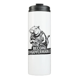 Werden Sie unregierbar Baby Moo Deng Funny Sprichw Thermosbecher