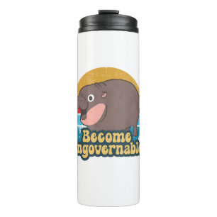 Werden Sie unregierbar Funny Baby Hippo Moo Deng F Thermosbecher