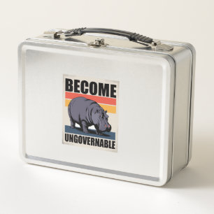 Werden Sie unregierbar lustiges Baby Hippo Moo Den Metall Brotdose