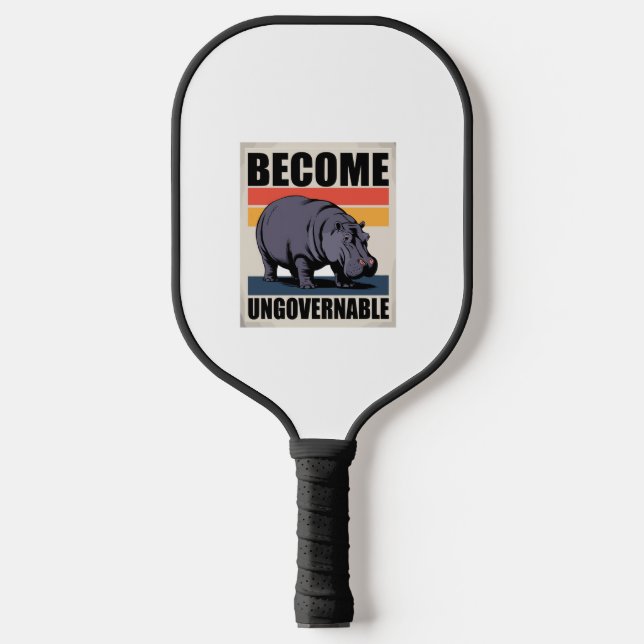 Werden Sie unregierbar lustiges Baby Hippo Moo Den Pickleball Schläger (Vorderseite)
