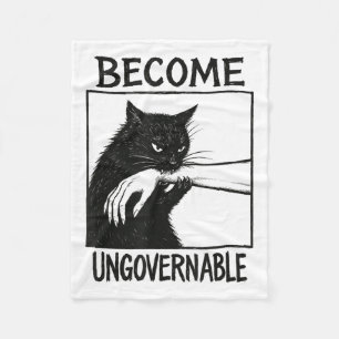 Werden Sie unregierbar schwarze Katze Biting Hand Fleecedecke