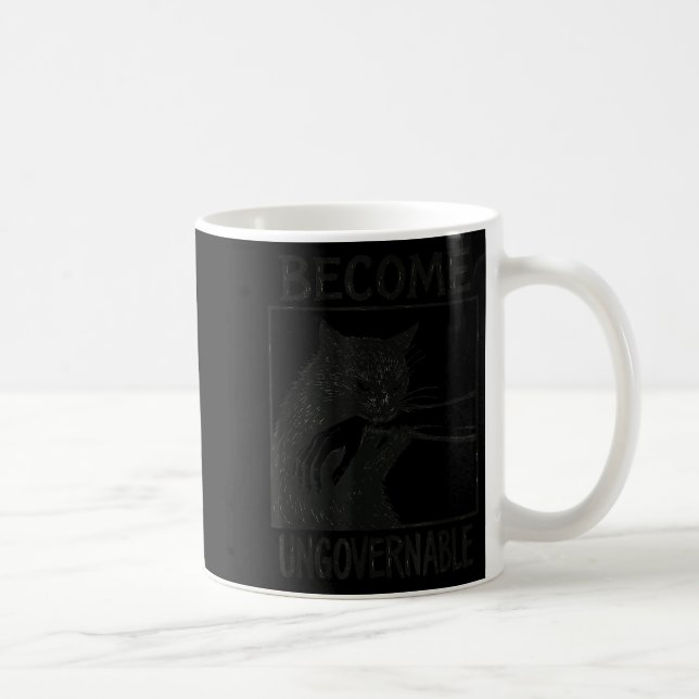 Werden Sie unregierbar schwarze Katze Biting Hand  Kaffeetasse (Rechts)